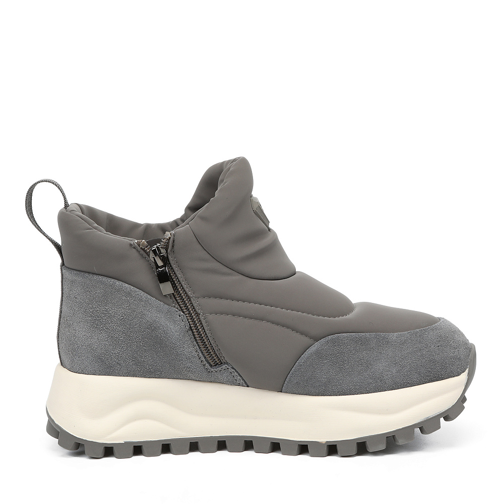 Темно-серые дутики из текстиля и кожи Respect