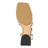 Бежевые босоножки с ремешком вокруг щиколотки из лаковой кожи на подкладке из натуральной кожи на цилиндрическом каблуке