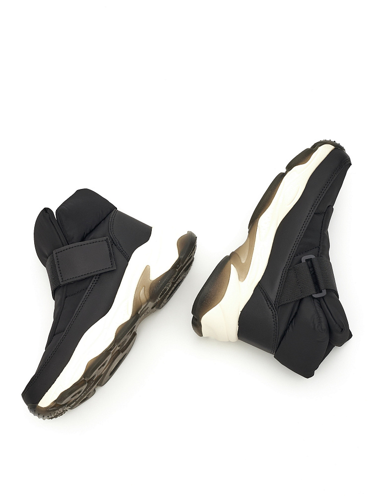 Черные дутики из экокожи и текстиля Respect