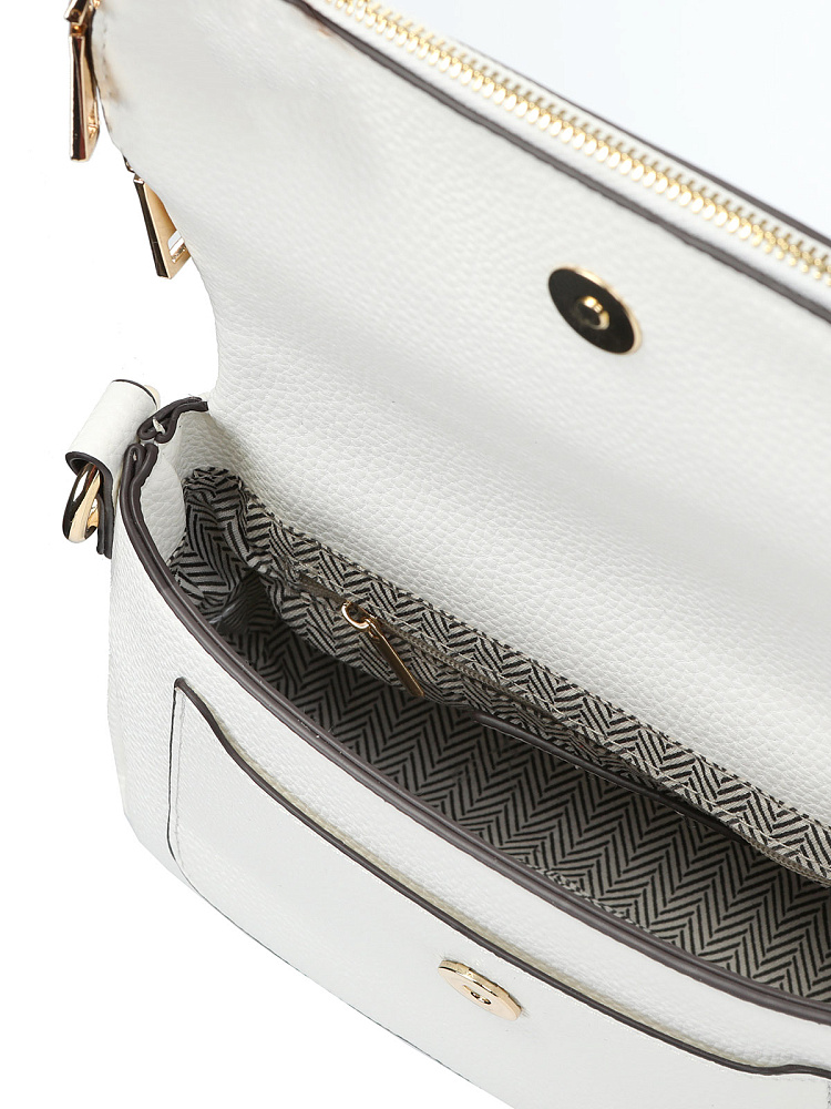 Белая сумка мессенджер из экокожи Respect