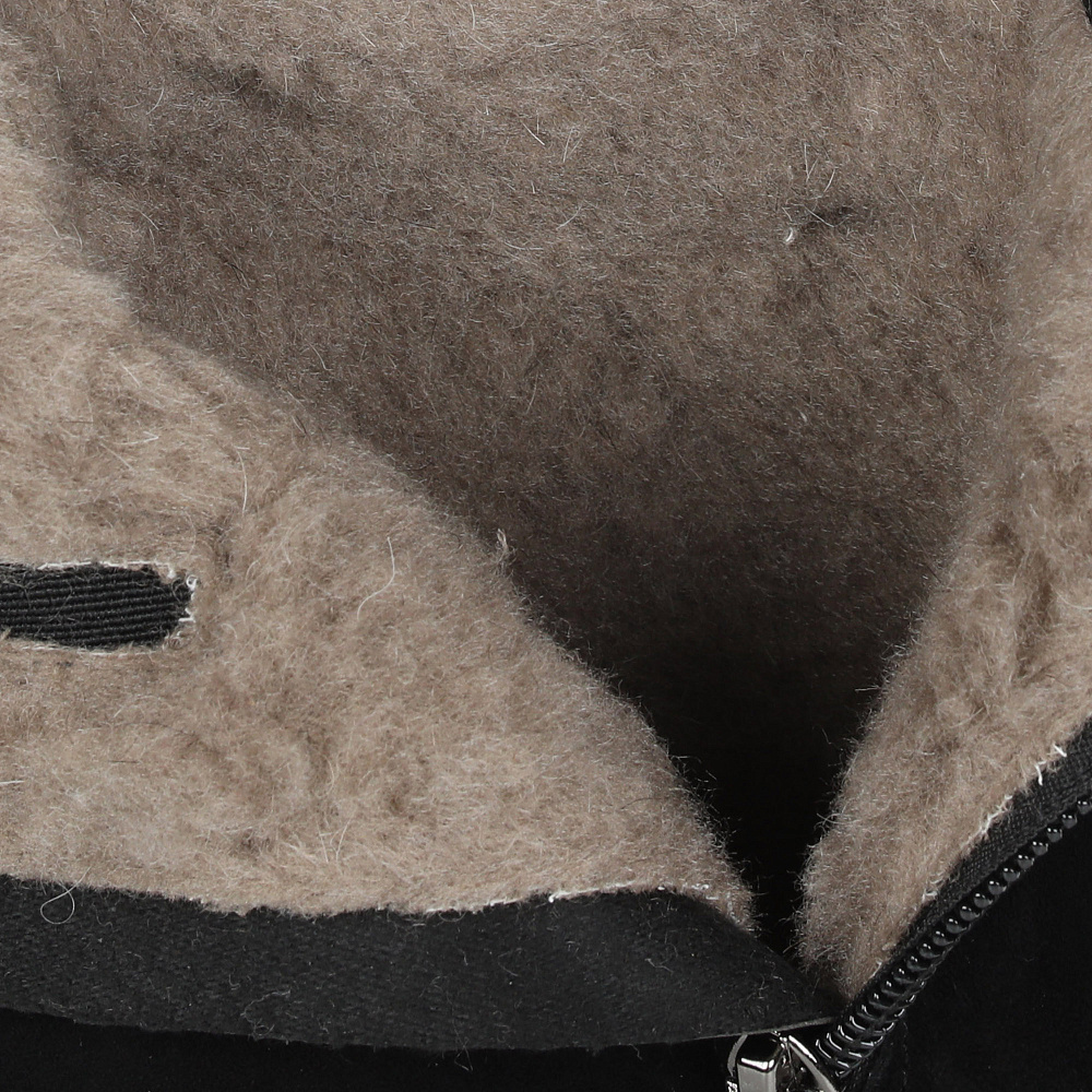 Черные утепленные ботильоны из натурального велюра Respect