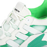 Бело-зеленые кроссовки из комбинированных материалов на подкладке из текстиля