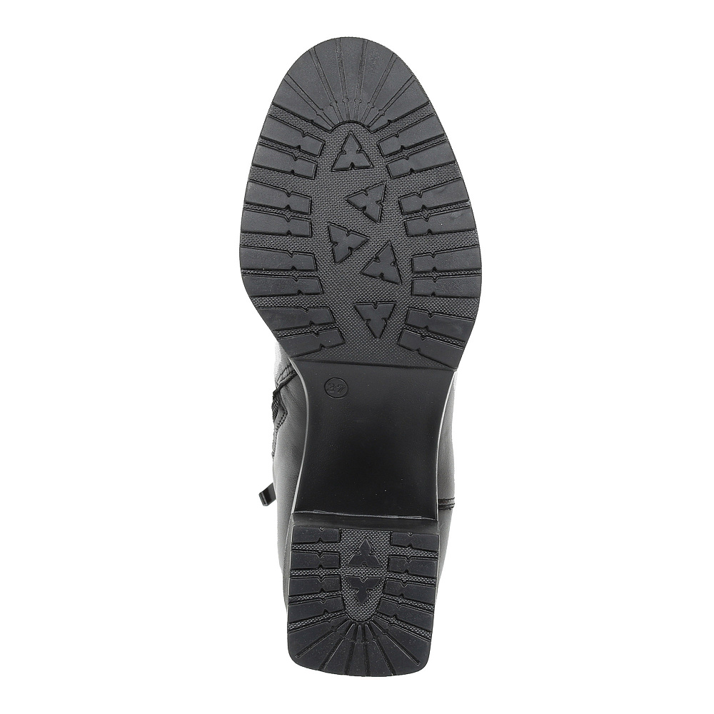 Черные утепленные ботильоны из гладкой кожи Respect