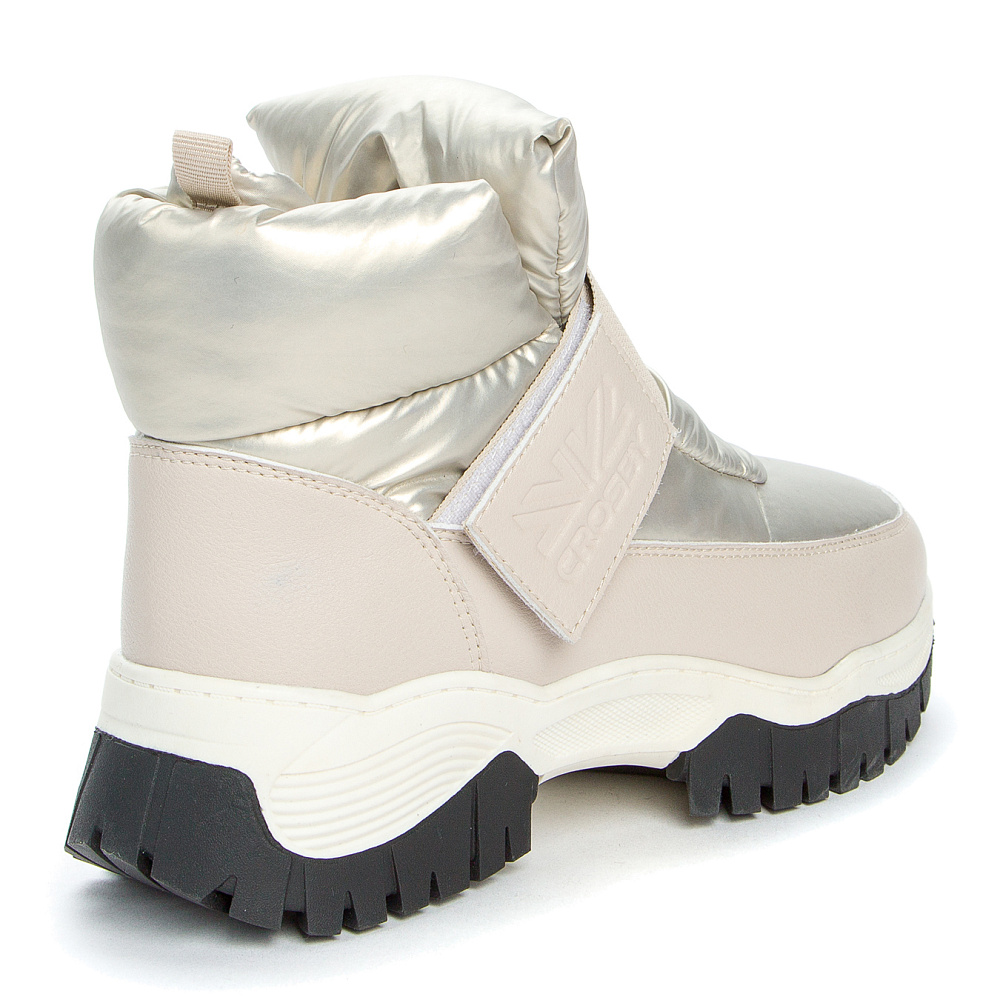 Бежевые дутики из экокожи и текстиля Respect