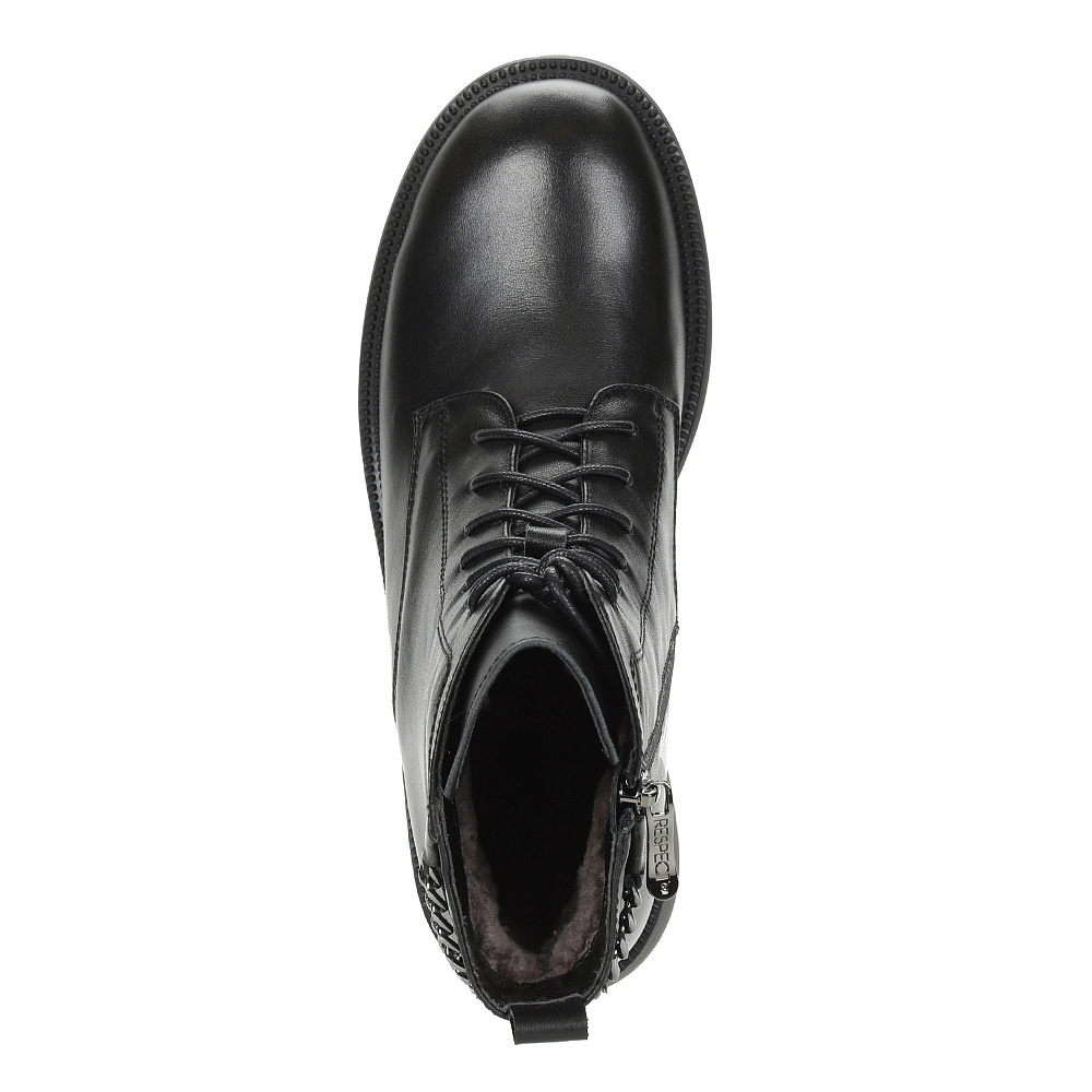 Черные зимние ботинки из гладкой кожи Respect