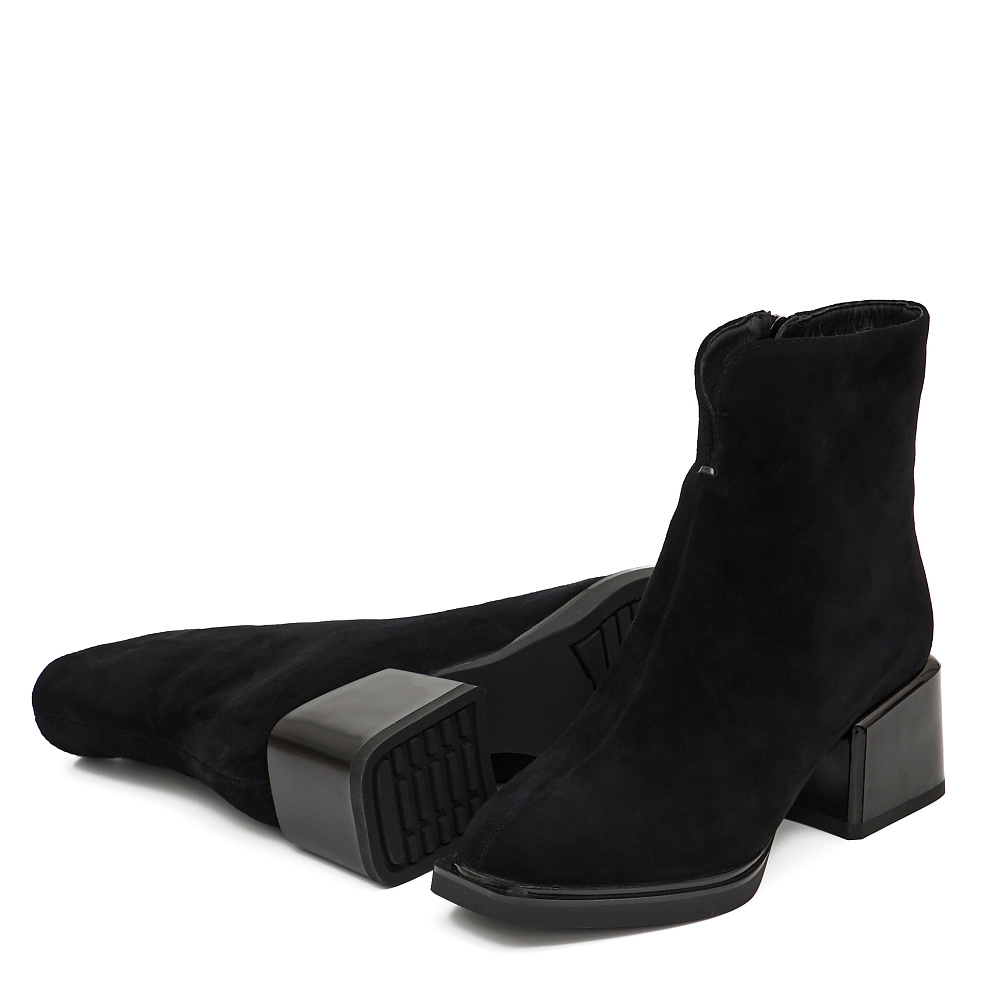 Черные зимние ботильоны из натурального велюра Respect