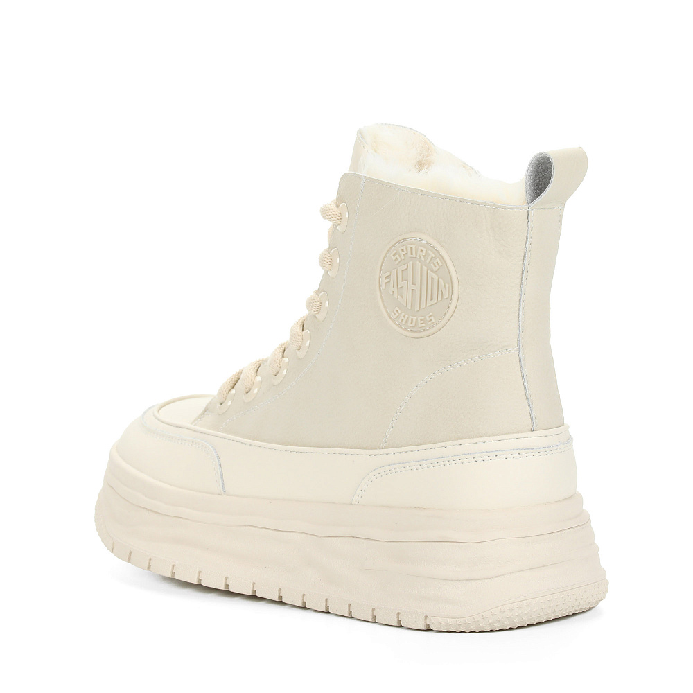 Бежевые утепленные кеды из кожи RSP LAB