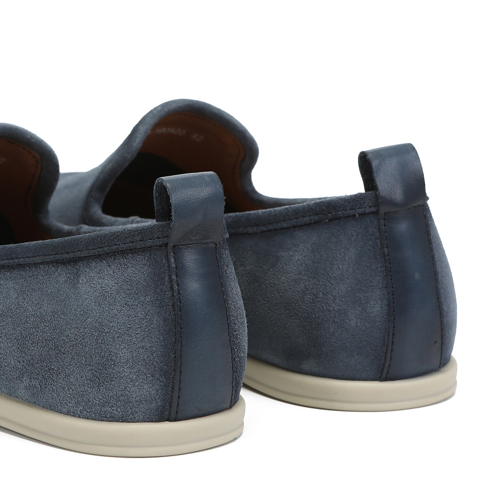 Синие слипоны из бархатистого велюра RESPECT PREMIUM