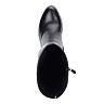 Черные сапоги из кожи на декорированном каблуке