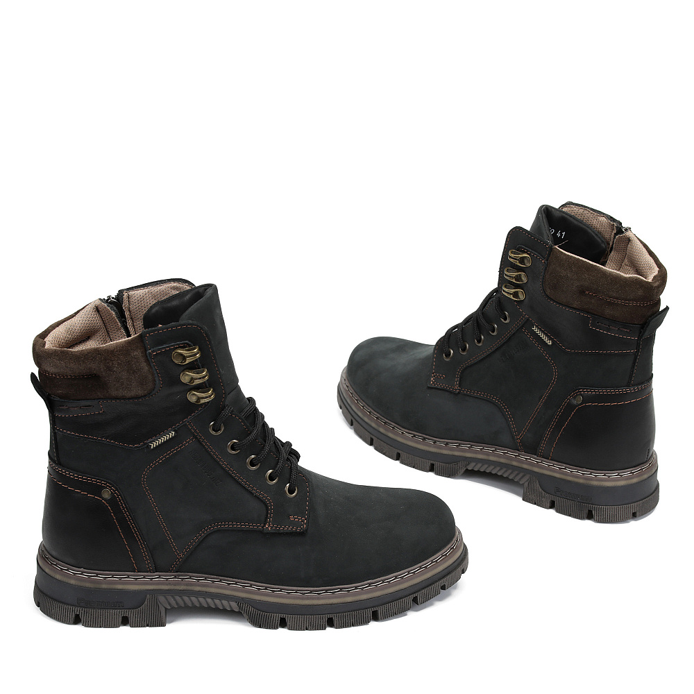 Черные зимние ботинки из кожи Respect