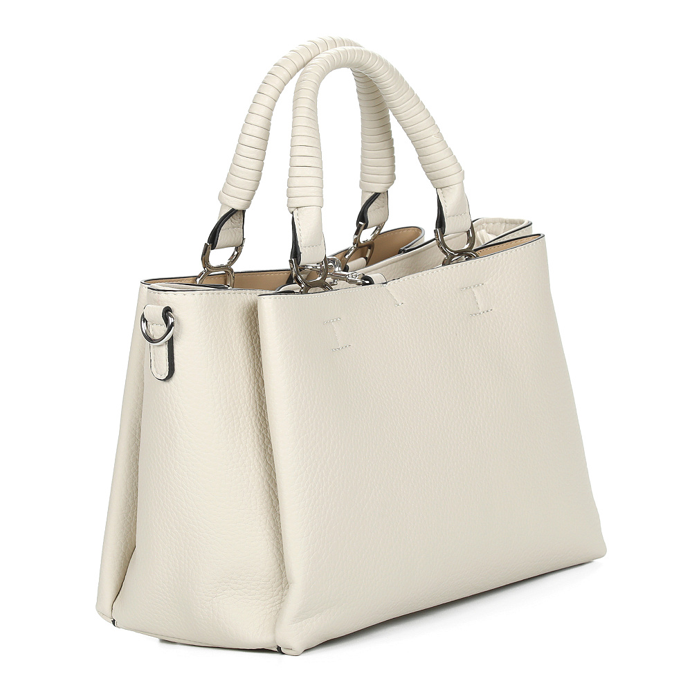 Сумка сэтчел из экокожи молочного цвета Portofiano