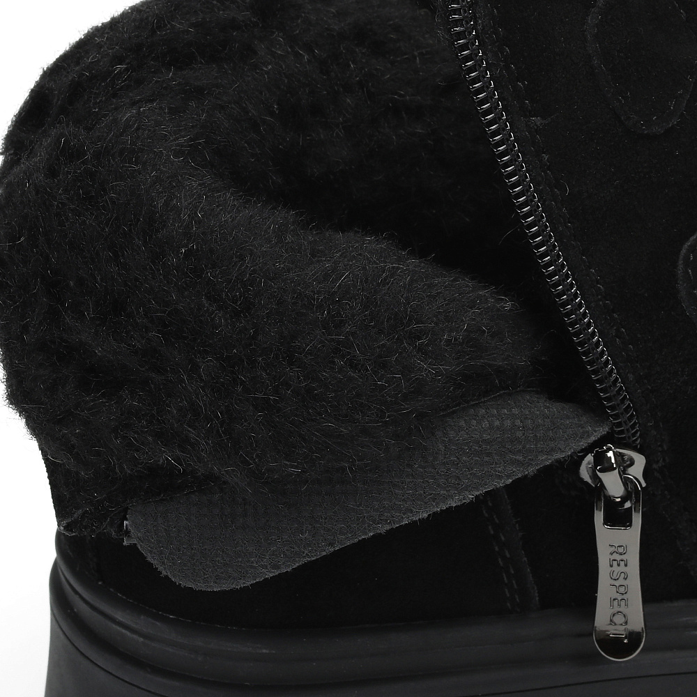 Черные угги из бархатистого велюра Respect