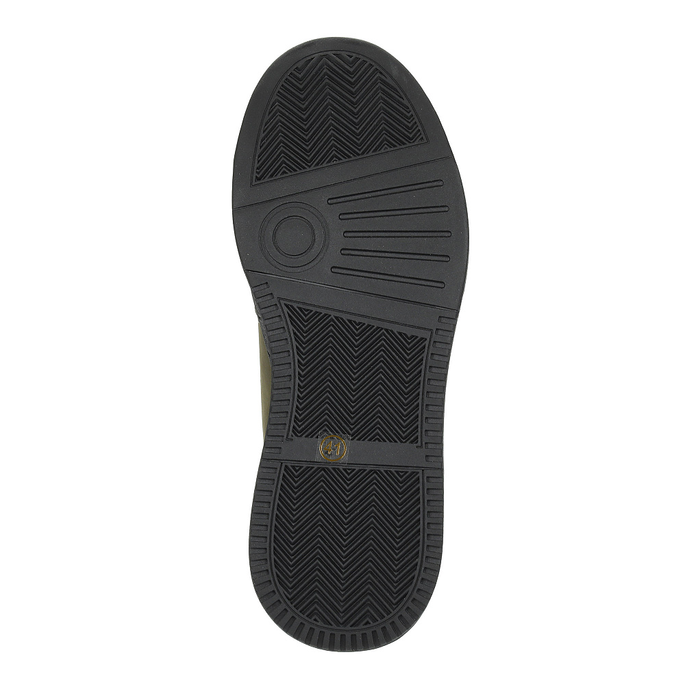 Зеленые утепленные кеды из нубука Respect