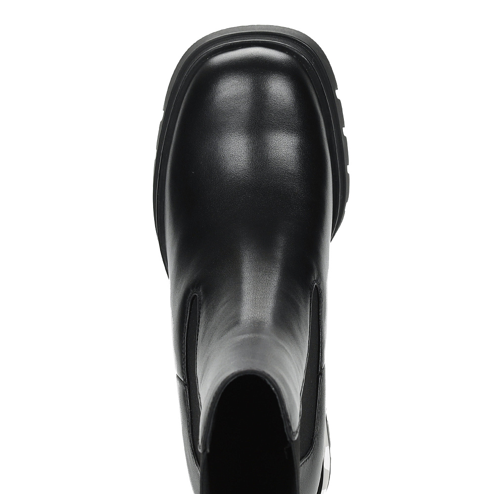 Черные ботильоны челси из гладкой кожи Respect