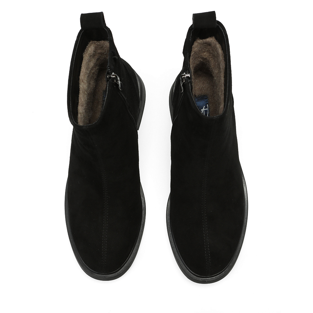 Черные зимние ботильоны из натурального велюра Respect