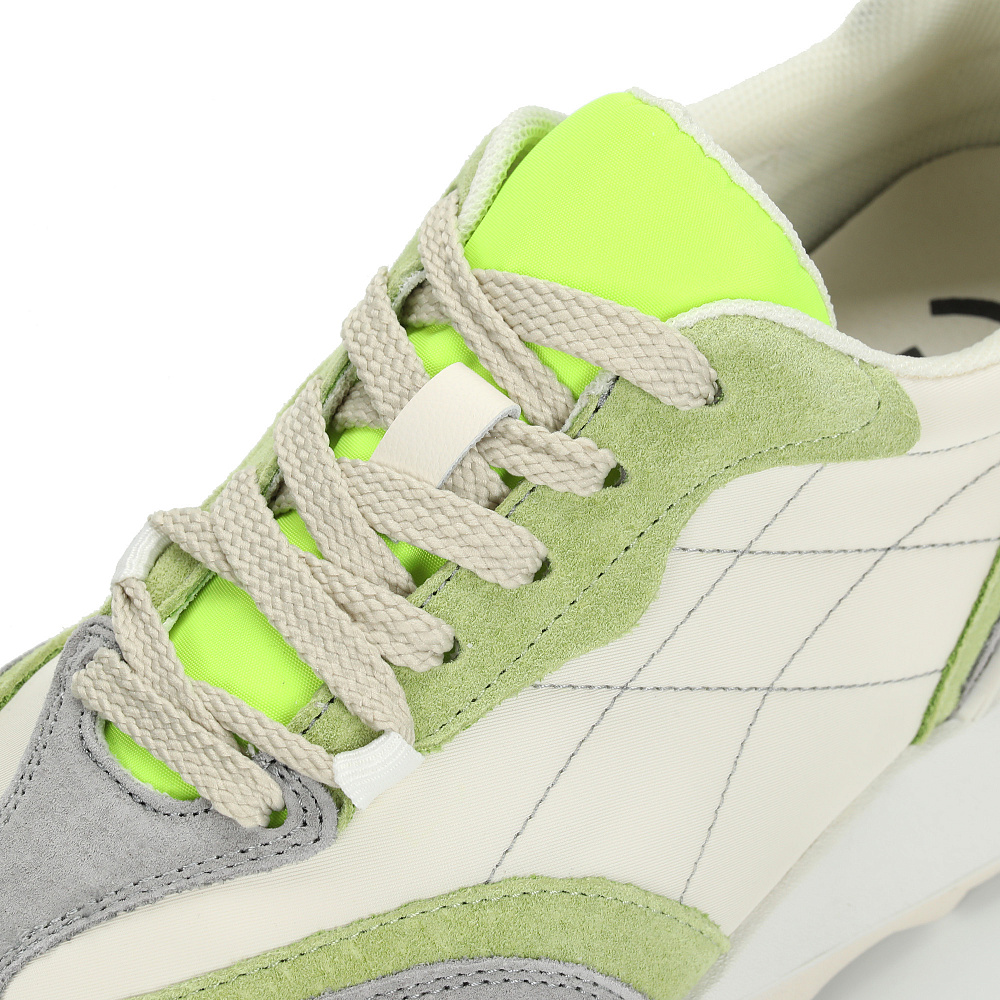 Белые кроссовки из кожи и текстиля RSP LAB