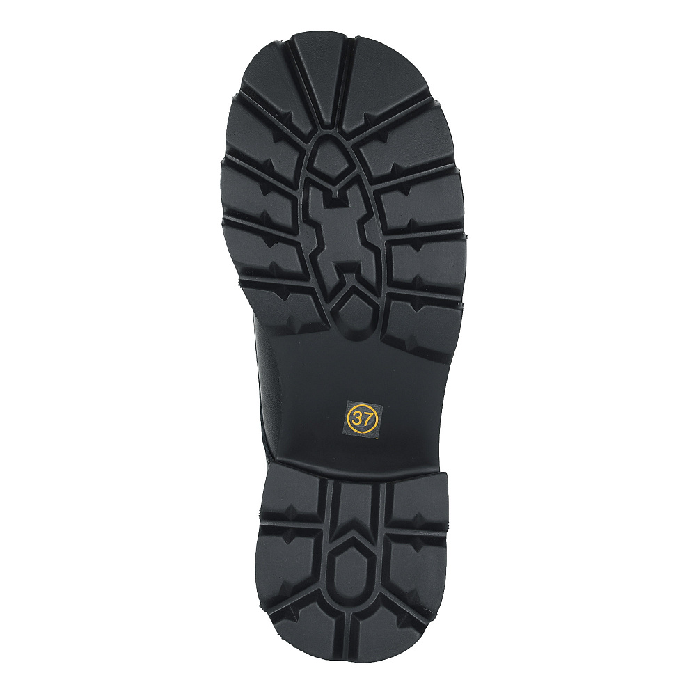 Черные закрытые туфли на шнурках из кожи без подкладки на утолщенной подошве Respect