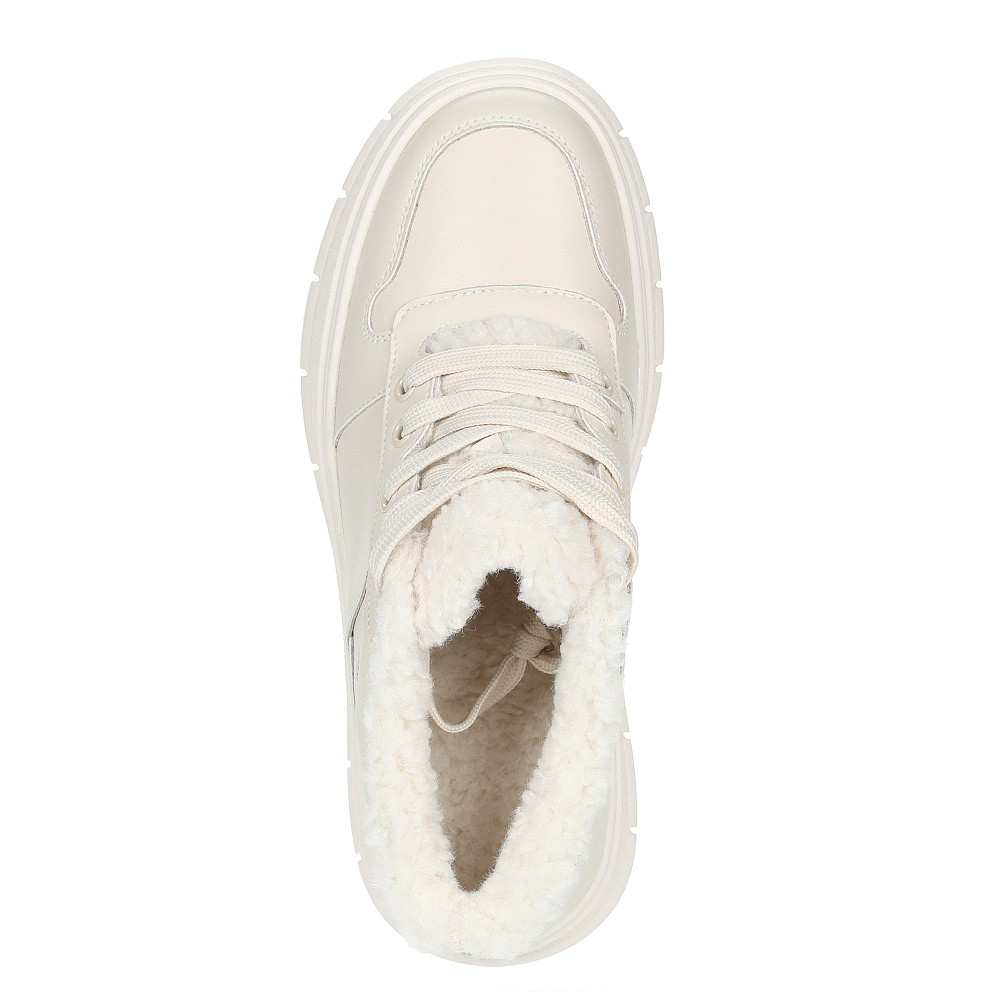 Утепленные кеды из кожи рисового цвета RSP LAB