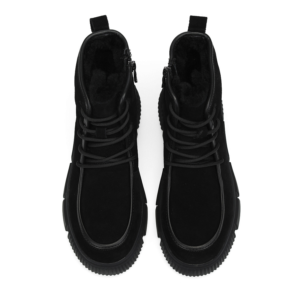 Черные зимние ботинки из бархатистого велюра Wilmar