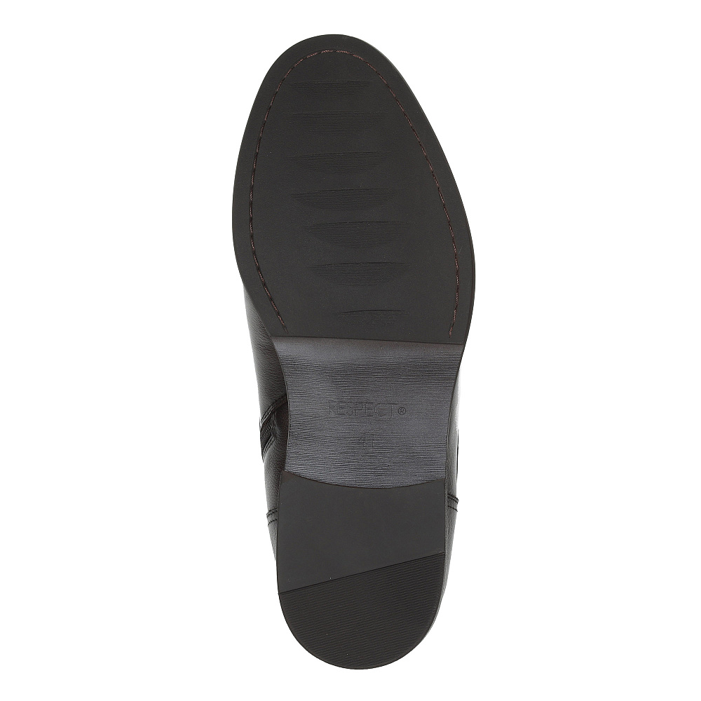 Коричневые зимние ботинки из гладкой кожи Respect