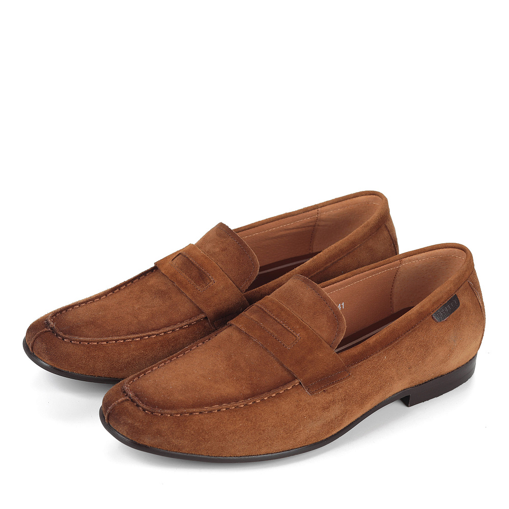 Рыжие лоферы из велюра Respect