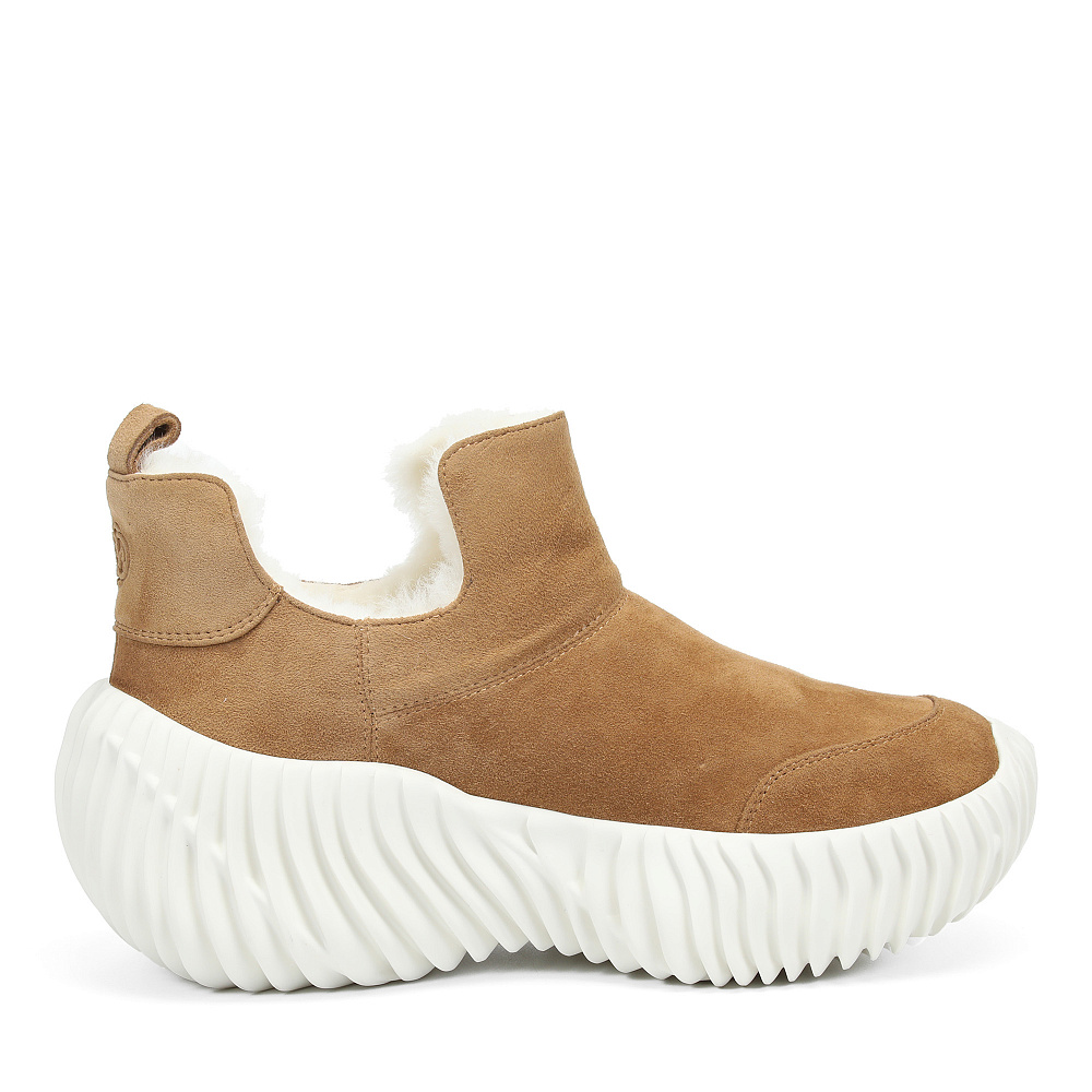 Бежевые зимние ботинки из натурального велюра RESPECT PREMIUM