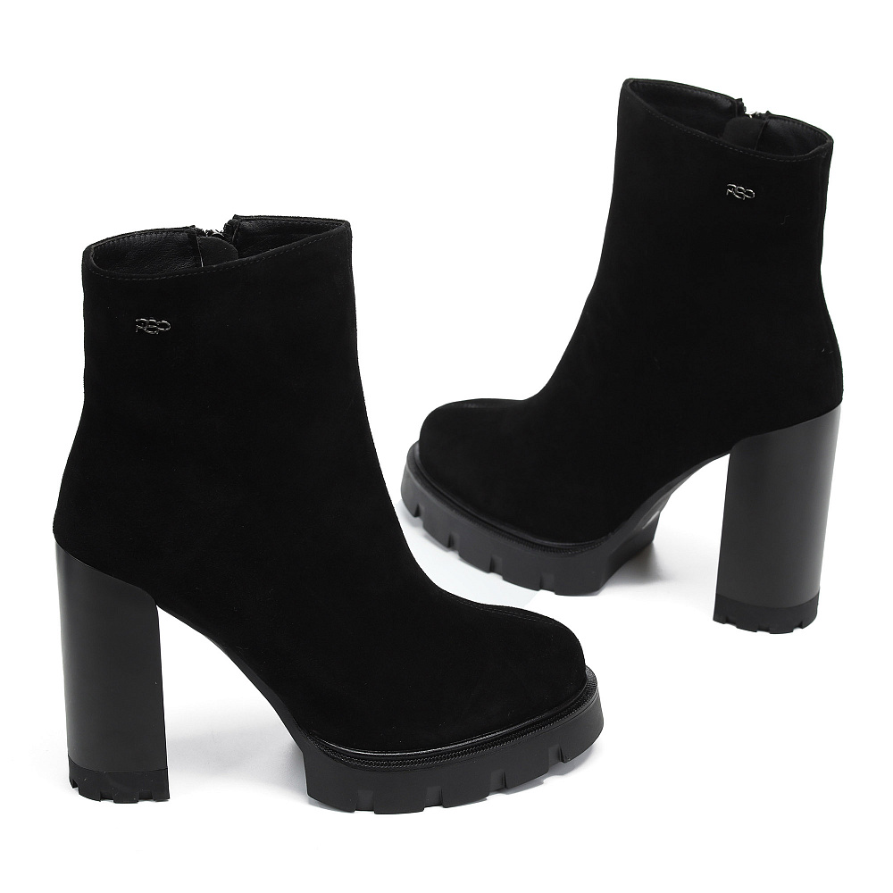 Черные зимние ботильоны из натурального велюра RESPECT PREMIUM