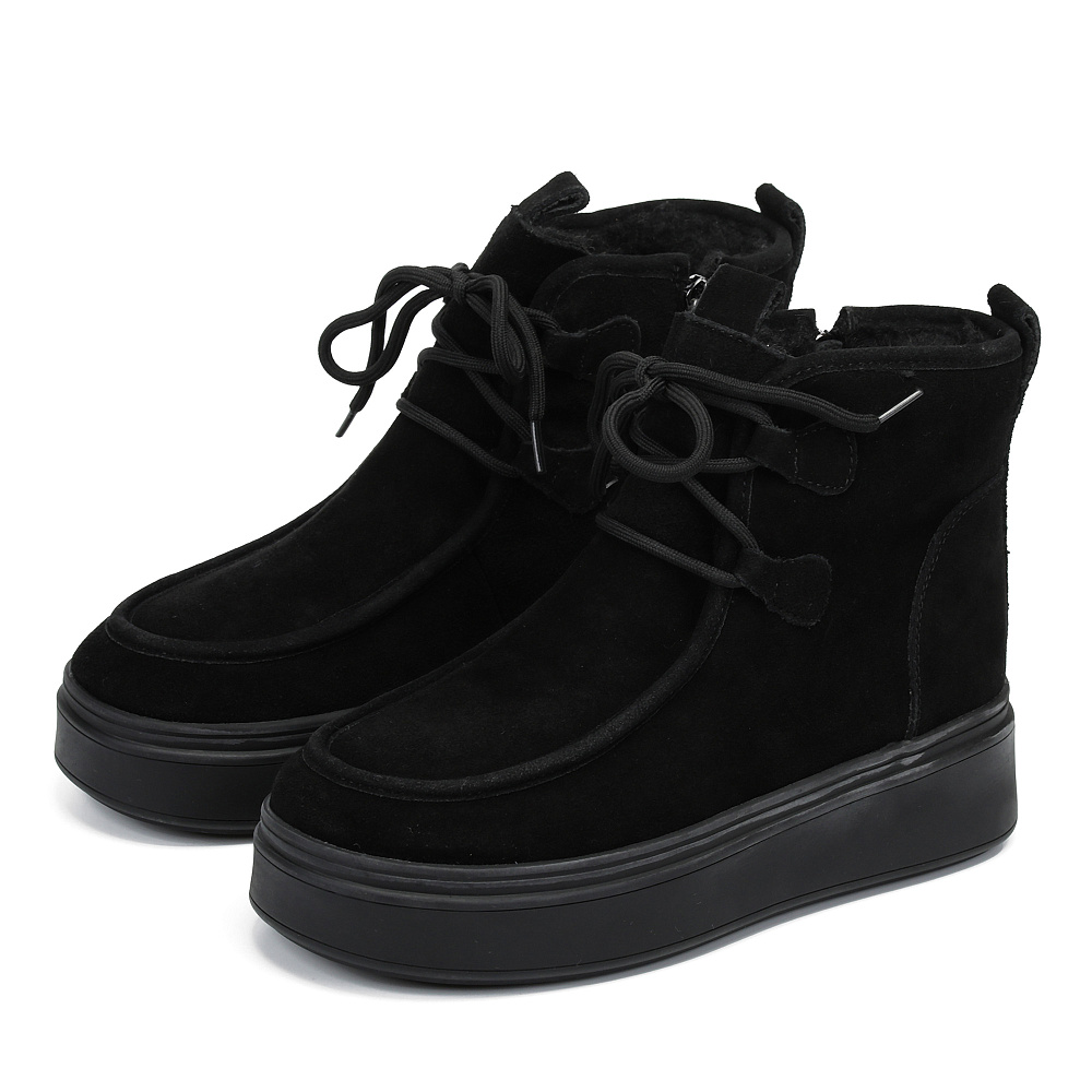 Черные угги из бархатистого велюра Respect