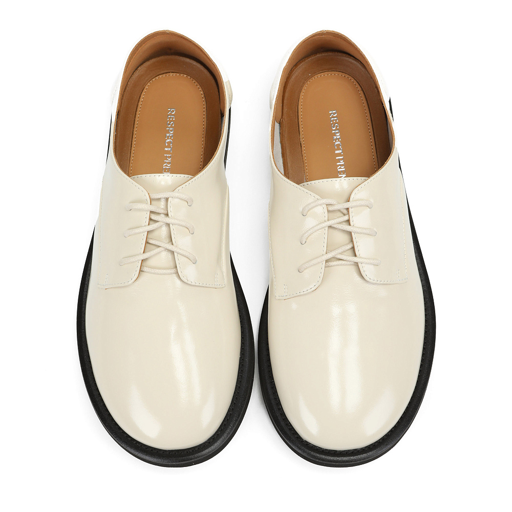 Полуботинки дерби из кожи рисового цвета RESPECT PREMIUM