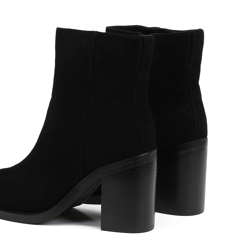 Черные зимние ботильоны из натурального велюра Respect