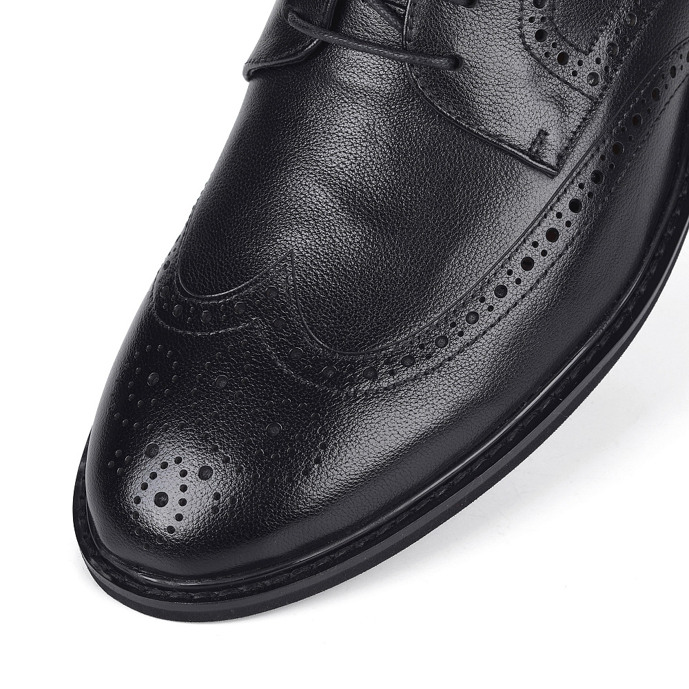 Черные полуботинки из кожи с брогированными элементами RESPECT PREMIUM