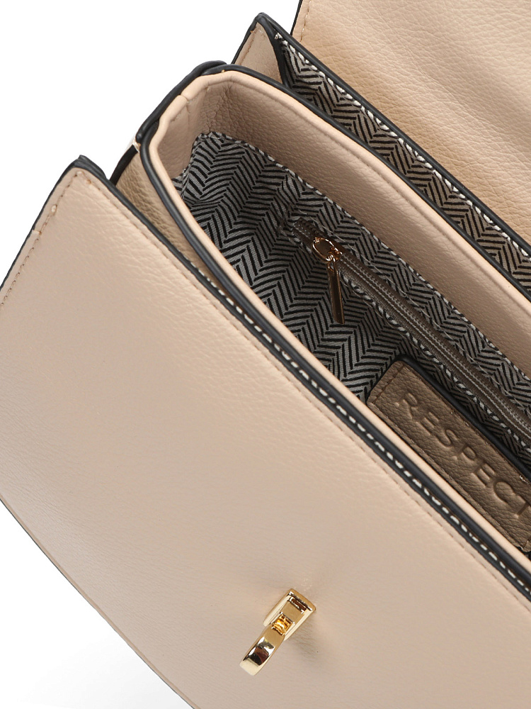 Бежевая сумка мессенджер из экокожи Respect