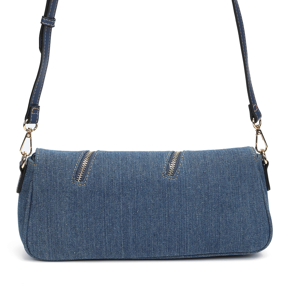 Синяя текстильная сумка-багет Respect