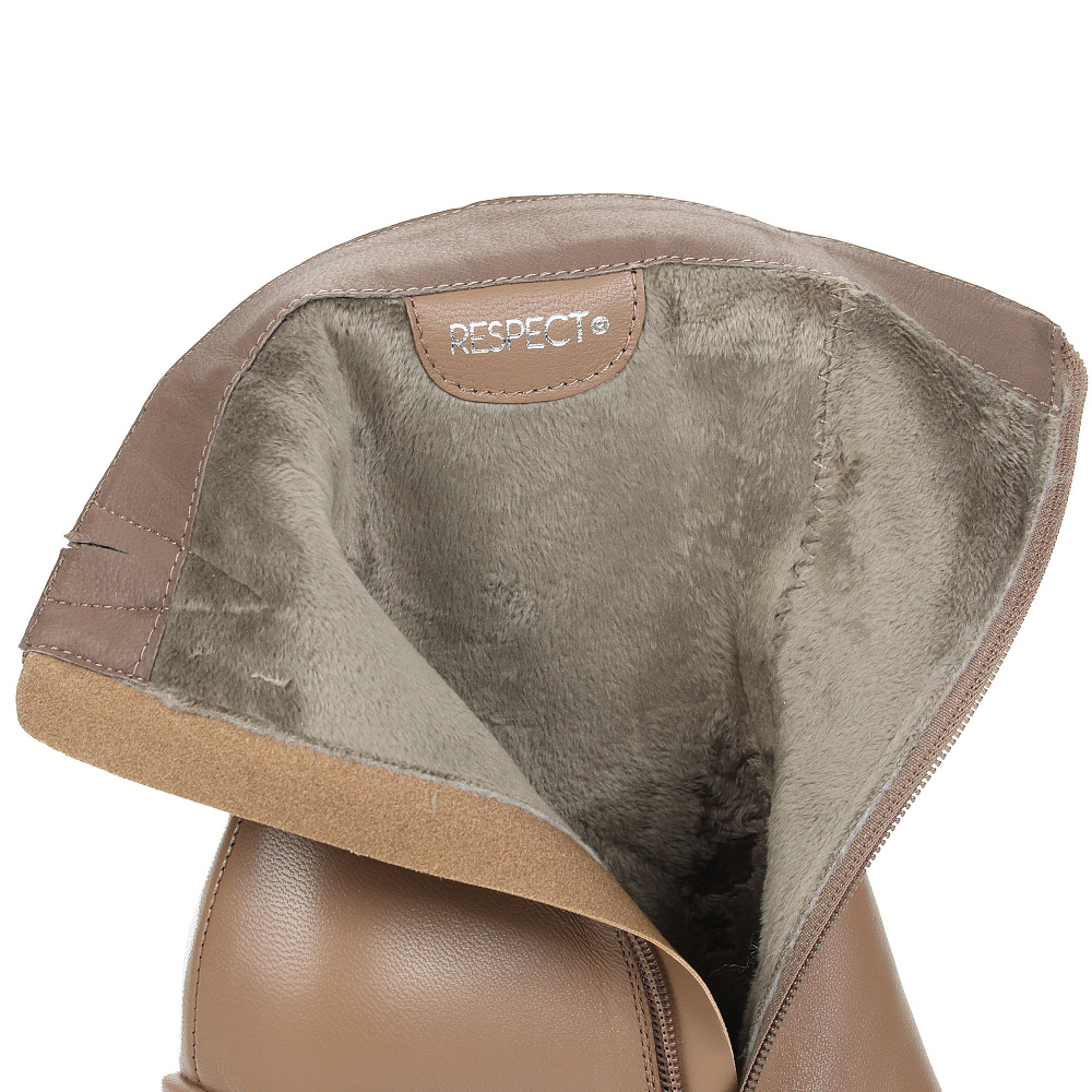 Темно-бежевые ботильоны из гладкой кожи Respect