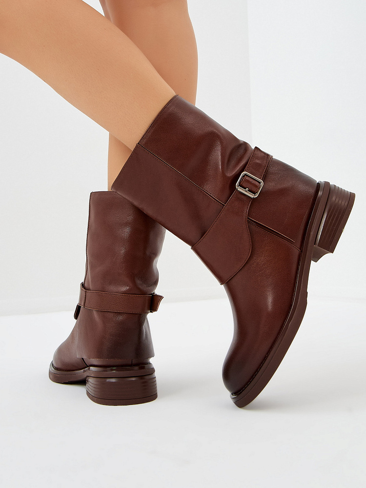 Рыжие полусапоги из кожи Respect