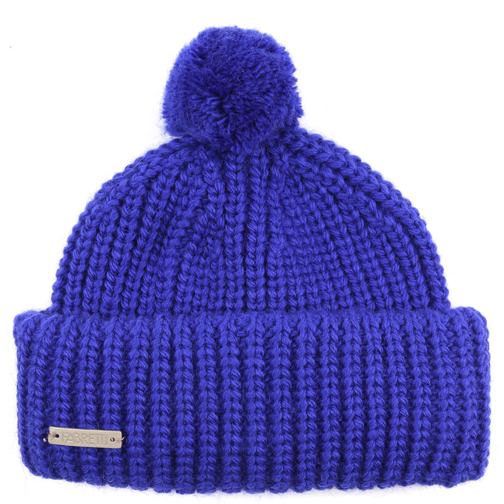 Шапка женская шерстяная синяя Fabretti