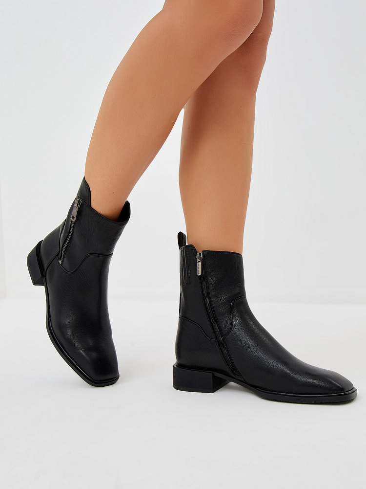 Черные ботинки из кожи Respect