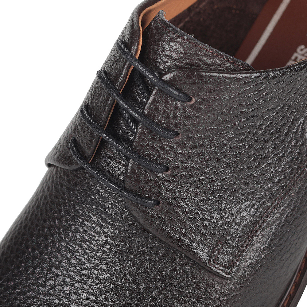 Коричневые полуботинки из кожи на шнуровке Respect