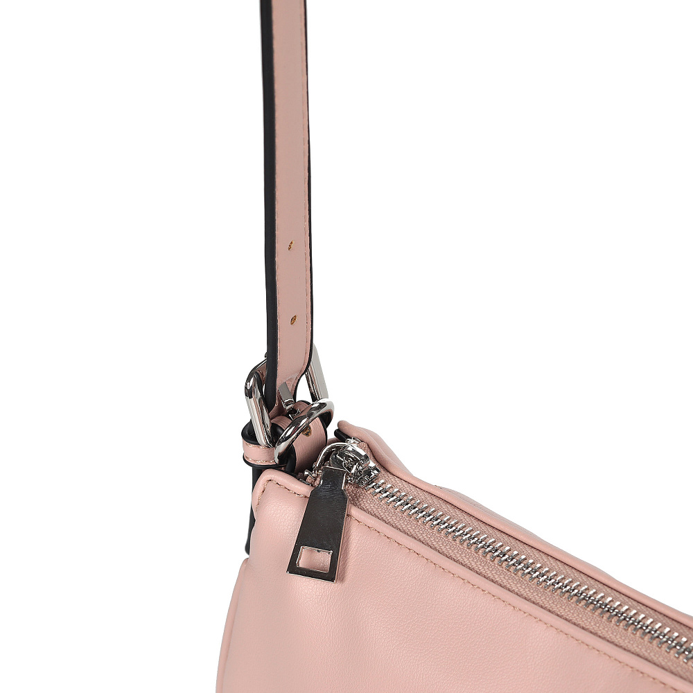 Бежевая сумка мессенджер из экокожи с декоративной цепью KEDDO