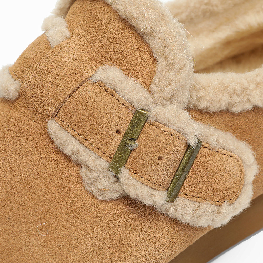 Рыжие зимние полуботинки угги из бархатистого велюра Respect