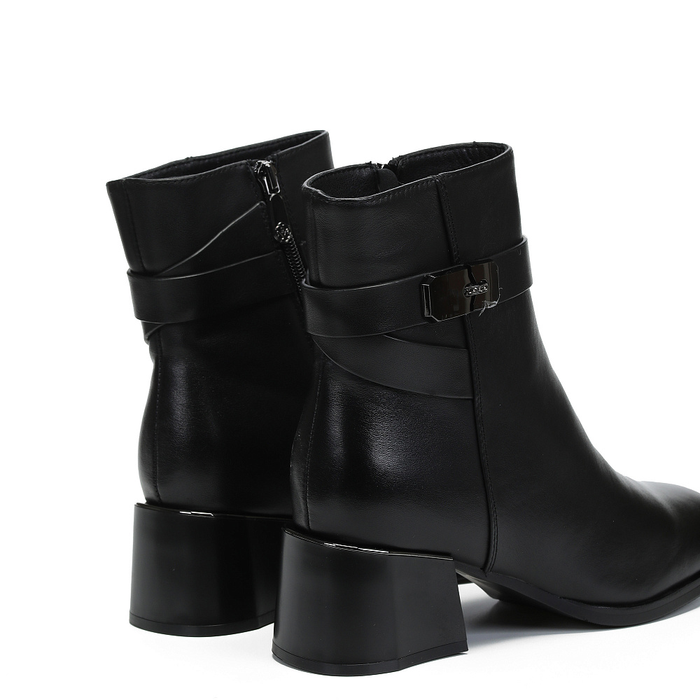 Черные зимние ботильоны из кожи RESPECT PREMIUM