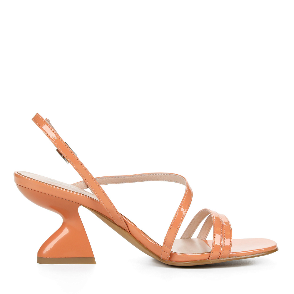 Оранжевые босоножки с фигурным каблуком Respect